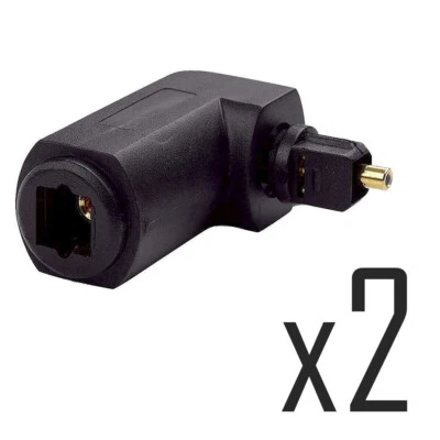 2 Pcs Angled Digital Optical Toslink Adapter Rotatable Audio Cable TV Soundbar - Image 1 of 4