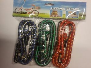 NEW BUNGEE STRAPS VARIOUS SIZE CORDS SET WITH HOOKS ELASTICATED ROPE CORD