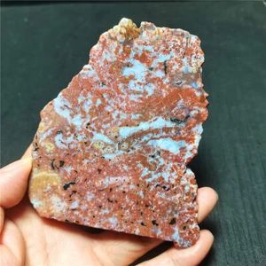 TOP 104G Natural Polished Orbicular Ocean Jasper Flat Healing BY1204 - Picture 1 of 10