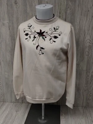 Suéter Pullover Blair Pequeño Para Mujer Crema Manga Larga Informal Floral De Colección Foto 1 de 4