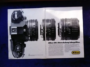 Nikon EM Kamera, originale Werbung aus 1980 - Bild 1 von 1
