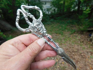 Tijeras de uva antiguas victorianas del dios griego Dioniso Repousse de plata de ley 158 g - Imagen 1 de 10
