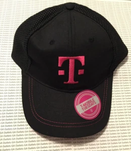 T-Mobile Hat Black Baseball Cap Tuesdays Mesh Back Pink Adjustable Hat Cap - Picture 1 of 5