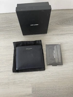 Saint Laurent Men’s East/West Wallet - Navy - Image 1 of 3