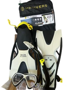EE. UU. Juego de Snorkel para Adultos Buzos Pequeño Mediano Máscara Aletas Snorkel Malla Bolsa de Equipo NUEVO - Imagen 1 de 10
