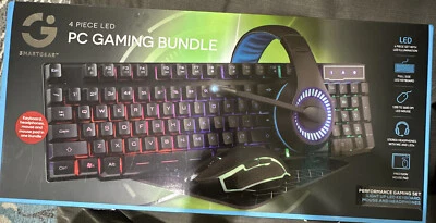 Smartgear 4 Piece LED PC Gaming Bundle - Keyboard, Headphones, Mouse & Pad NEW - Image 1 of 2