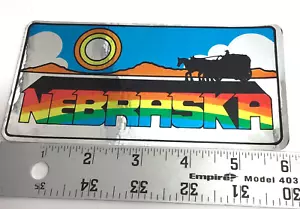 Vintage 1980’s Metallic Foil State Sticker Nebraska Bumper RV Decal 6" x 3" - Picture 1 of 5