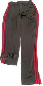 Adidas Pants Boys Kids Size S 41" long 30' Inseam 13 Waist Children Black Red - Picture 1 of 14