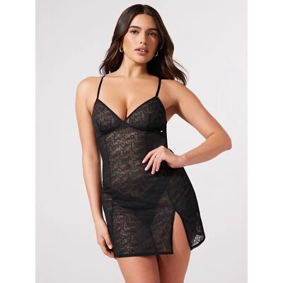 NWOT Savage X Fenty Lace Babydoll Sleepwear Lingerie Sheer Black 1X - Image 1 of 4