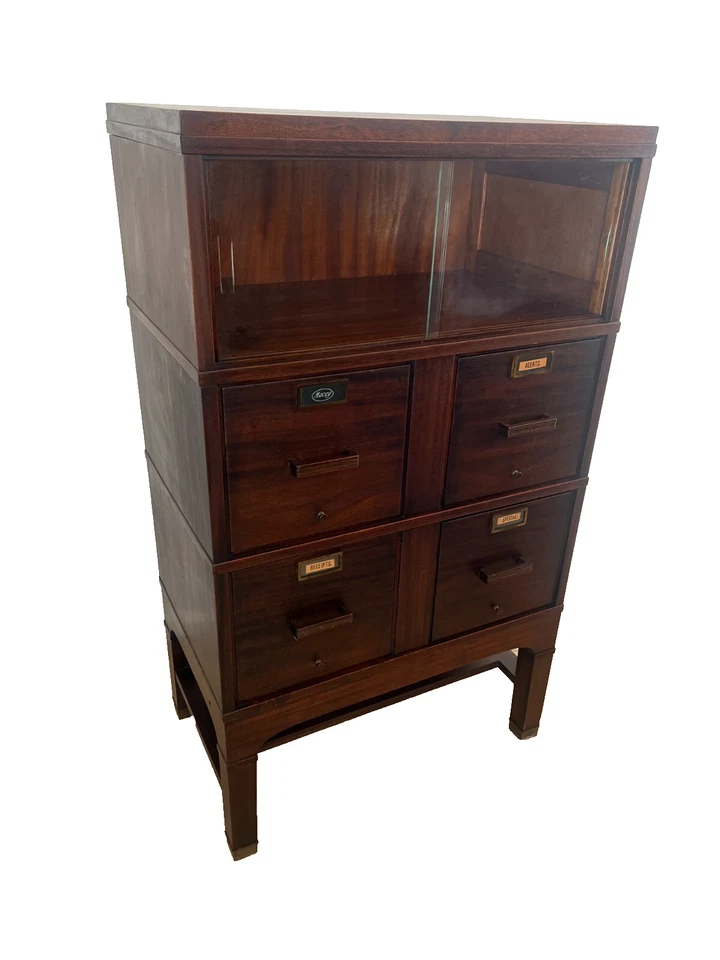 Antiguo archivador Macey apilable librería expositora caoba cuatro cajones 1914 Foto 1 de 4