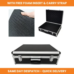Protective Flight Case Storage Tool Box with Pick & Pluck Foam & Carry Strap UK - Picture 1 of 12