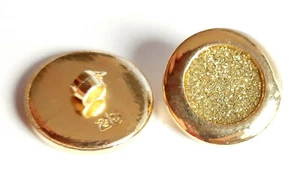 1 Glamour Button Plastic Metallised Gold With Glitter Gombok Кнопка כפתור - Picture 1 of 4