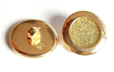 1 Glamour Button Plastic Metallised Gold With Glitter Gombok Кнопка כפתור - Image 1 of 2