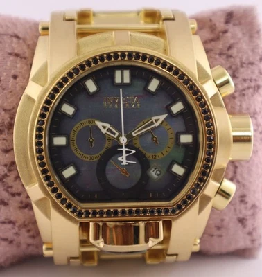 Luxus INVICTA Quarz Herren blaues Zifferblatt ''Datum'' GP Gehäuse Armbanduhr "Keep Good Time" - Bild 1 von 4