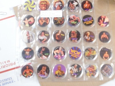 POGS/MILKCAPS LOT OF WCW WRESTLING HULK, STING, MACHO MAN, MORE 50+3 DIFFERENT - Image 1 of 4