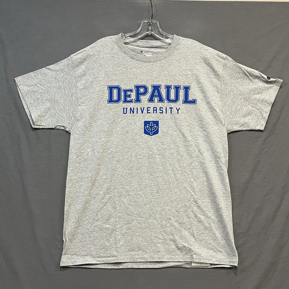 DePaul University Blue Demons Shirt Mens Large Gray Champion NCAA - Image 1 of 4