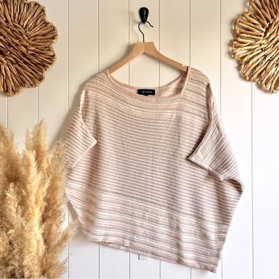 Blusa ST JOHN Pullover Top Embellecida con Lentejuelas Punto Asimétrico Mediana Foto 1 de 4