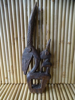 statuette en bois sculpture Africaine design déco Afrique Mali Cimier - Photo 1/4