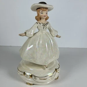 Vintage Josef Originals Spinning Music Box. " The Sound Of Music" Girl with hat - Picture 1 of 8
