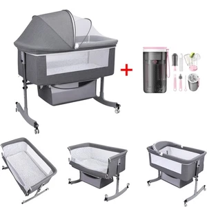 Baby Schaukelbett Neugeborene Stubenwagen Nachttisch mit Flaschenreiniger Bürste Set - Bild 1 von 18