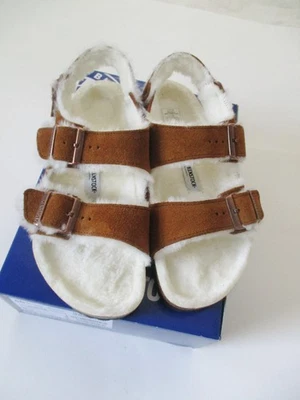NEW IN BOX Birkenstock Sandals Milano Suede Shearling Mink  9 40 R - Image 1 of 4