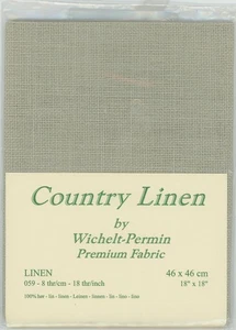 Wichelt Permin 18 ct Linen 18" x 18" Water Lily Cross Stitch Needlework Fabric - Picture 1 of 1