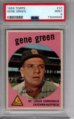 1959 Topps  #37 Gene Green   - PSA 9  Complete set being listed pop 13 - Image 1 of 2