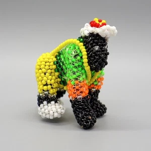 NATIVE AMERICAN BEADWORK-BEADED GORILLA by FARON GCHACHU-ZUNI - Picture 1 of 6
