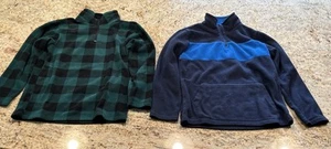 Place 1/4 Zip Kinder Gr. L 10-12 Jungen Pullover Fleecepullover Paket 2 (kariert/blau) - Bild 1 von 9
