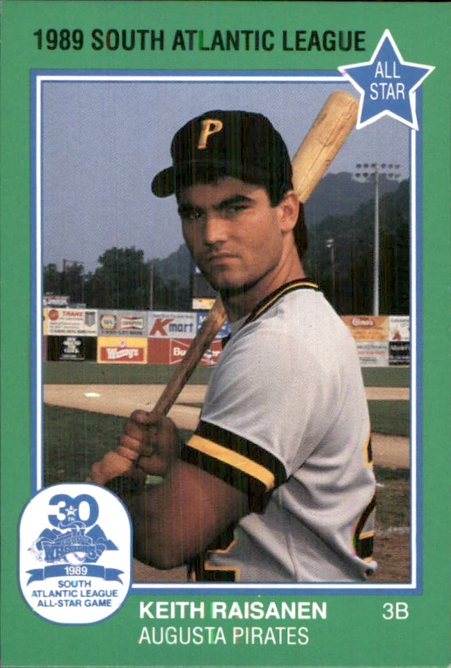 Keith Raisanen 1989 Grand Slam South Atlantic A/S #9 RC Augusta Pirates - Image 1 of 2