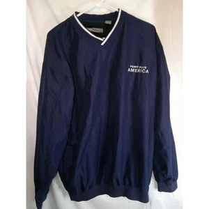 Perry Ellis America Pullover Windbreaker Golf Shell V-Neck Activewear Jacket L - Picture 1 of 3