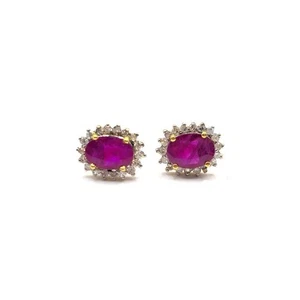 18ct ruby and diamond earings   sh20815l - Picture 1 of 3