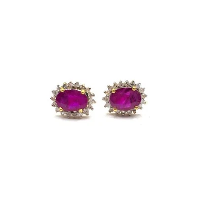 18ct ruby and diamond earings   sh20815l - Image 1 of 3