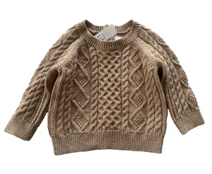 Baby Gap Tan Cable Knit Sweater Baby 12-18 Month NEW Preppy - Picture 1 of 5