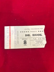 Central WA State Fair Dr Hook Concert Ticket Stub 1980 Pencil Scribble Back - Picture 1 of 4