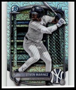 2025 1st Bowman Chrome Mojo Refractor Stiven Marinez #BCP-189 Yankees RC - Bild 1 von 2