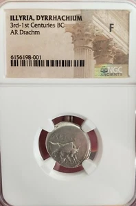 ILLYRIA, Dyrrhachium. Silver Drachm, 200-80 B.C.  Ancient Greek. NGC F - Picture 1 of 2