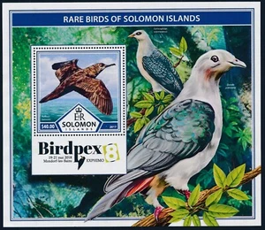 2017 SOLOMON ISLANDS RARE BIRDS & BIRDPEX 2018 MINI SHEET ($40) FINE MINT MNH - Picture 1 of 1