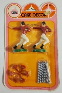 Betta Products Cake Decor Toppers Football Players Candles Vintage 1977 - NOS - Picture 1 of 4