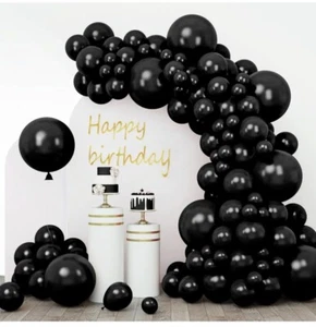 PartyWoo Black Latex Balloons, 100 pcs Different Sizes. - Picture 1 of 1