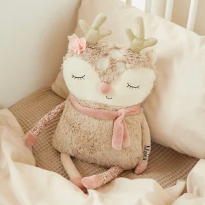 Soft Toy Deer Pillow Personalised With Name / Girls Gift - Picture 1 of 7