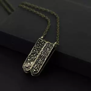 Grimm Key Charm Necklaces - Bronze Pendant Necklace Women Vintage Jewelry Gift - Picture 1 of 12