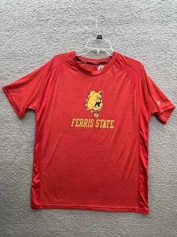 FSU Ferris State University Bulldogs Freshman T-Shirt Red Russell Mens Large Cover