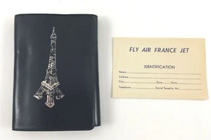 Vintage Air France Vinyl Document Wallet. 1960's. Blue and Silver. Eiffel Tower. - Picture 1 of 6