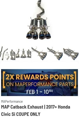 2017+ honda civic si coupe MAP Street catback exhaust with front pipe - Image 1 of 4