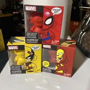 Kidrobot Marvel Mini Munny 4” Vinyl Figures DIY Spider-Man Wolverine Ironman NIB - Picture 1 of 8