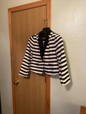 Worthington NWT Size PM Black & White w/Stripes One-Button Long Sleeve Blazer - Imagem 1 de 4