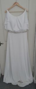 Mary's Bridal Ivory Crepe Wedding Dress Uk 12