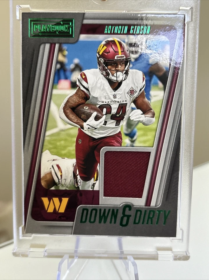 #/49 2022 Panini Playbook Down and Dirty Antonio Gibson #DD-14 GAME USED JERSEY! - Image 1 of 4
