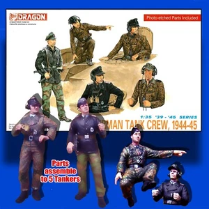 DRAGON 6014 1/35 GERMAN TANK CREW 1944-45 MILITARY MINIATURE KIT - Picture 1 of 3